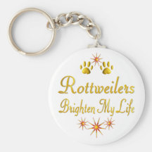 Rottweilers Brighten My Life Keychain