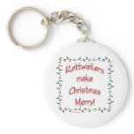 Rottweilers Make Christmas Merry Keychain