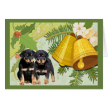 Rottweiller Christmas Card Bells