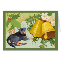 Rottweiller Christmas Card Bells