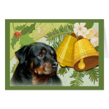 Rottweiller Christmas Card Bells
