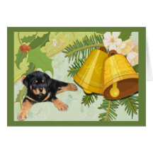 Rottweiller Christmas Card Bells
