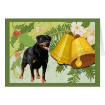 Rottweiller Christmas Card Bells