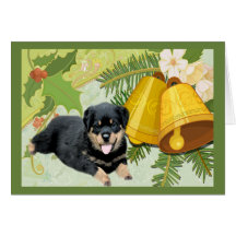 Rottweiller Christmas Card Bells