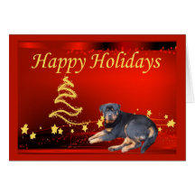 Rotweiler Christmas Card Stars