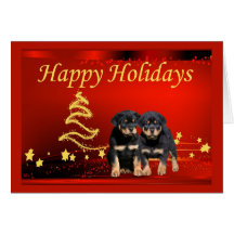 Rotweiler Christmas Card Stars