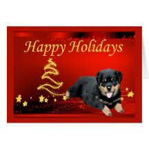 Rotweiler Christmas Card Stars