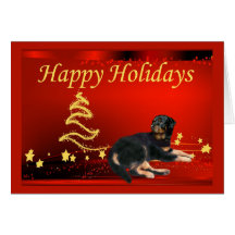 Rotweiler Christmas Card Stars
