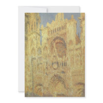 Rouen Cathedral, Sunset by Claude Monet Custom Invite