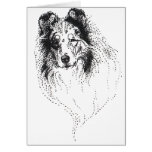 Rough Blue Merle Collie Greeting Card
