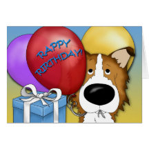 Rough Collie Birthday Card