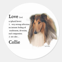 Rough Collie Gifts Round Sticker