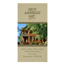 Rough Khaki Green New Address Custom Photo Cards