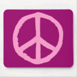 Rough Peace Symbol - Pink on Dark Pink mousepads