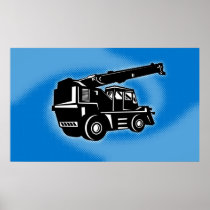 rough terrain crane contstruction vehicle poster