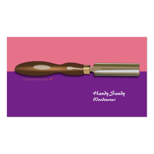 Roughing Gouge Woodturning PinkPurple BusinessCard Business Cards