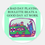 ROULETTE player casino gambler Round Stickers