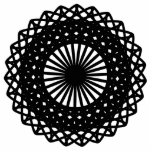 Round Black Lace Design. Black and white. Custom photo sculptures