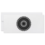 Round Black Lace Design. Black and white. Custom rack cards