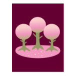Round Cherry Blossom Trees Postcard
