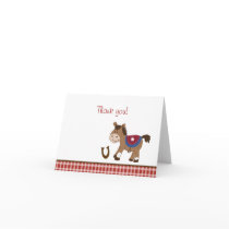 Round 'Em Up Horse Western Folded Thank you notes Cards