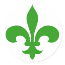 Round Fleur de Lis Stickers GREEN