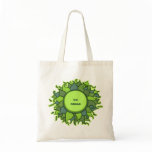 Round green floral bag