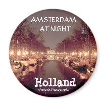 Round Magnet - amsterdam at night 