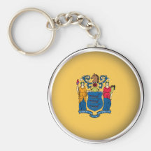 Round New Jersey Key Chain