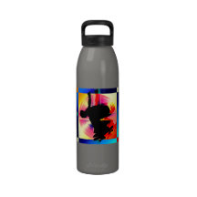 Round Peg in a Square Hole Skateboarder Water Bottles