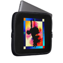 Round Peg in Square Hole Skateboarder Laptop Sleeves