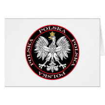 Round Polska Eagle Greeting Card