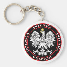 Round Polska Eagle Keychains