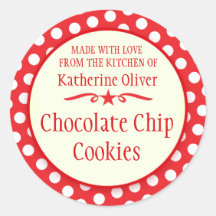 Round red cookie exchange baking gift stickers