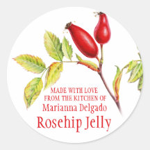Round Rosehip Jelly baking gift stickers
