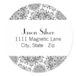 Round Silver Flame Address Labels