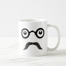 Round Specs with Moustache Mug