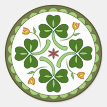 Round Sticker - Irish Good Luck Hex