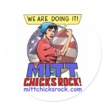 Round Sticker - Mitt Chicks Rock!