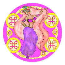 Round Stickers - Belly Dancer