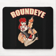 ROUNDEYE PUNK GIRL MOUSE PAD