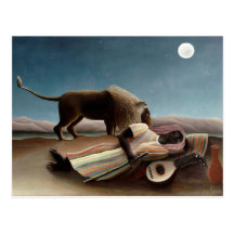 Rousseau’s Sleeping Gypsy postcard