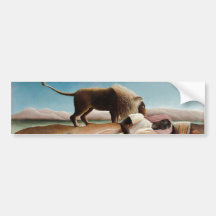 Rousseau's "The Sleeping Gypsy" (1897) Bumper Sticker