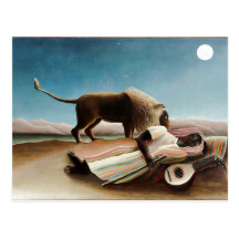 Rousseau's "The Sleeping Gypsy" (1897) Post Card