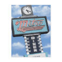 Route 66 Metro Diner Retro Neon Sign Postcard