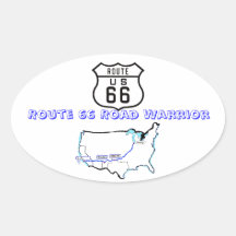 Route 66 Road Warrier Stickers