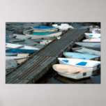 Row Boats at Dock Poster Print