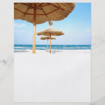 Row-of-beach-umbrellas BEACH GRASS UMBRELLAS OCEAN Custom Flyer
