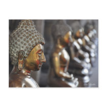 Row of Buddha sculptures Postcard