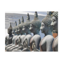 Row of Buddha sculptures Postcard
